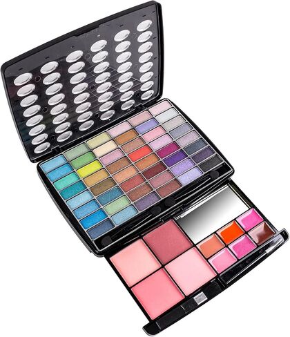 SHANY Beauty Book Makeup Kit All in one Travel Makeup Set - 35 Colors Eyeshadow, Eye brow, makeup blushes, powder palette,10 Lip Colors, Eyeliner pens & makeup Mirror - Holiday Makeup Gift Set in Kuwait