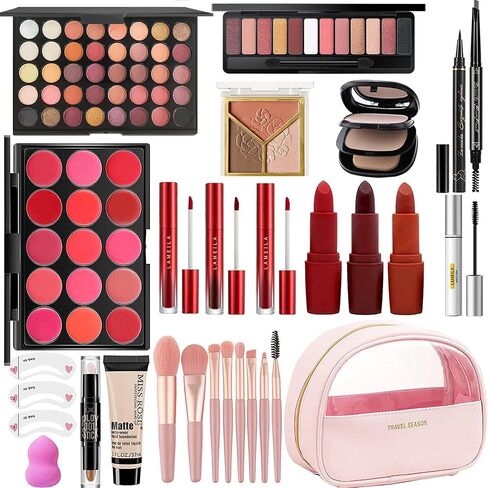 MISS ROSE M All In One Makeup Kit, Kit for Women Full Kit,Multipurpose Women's Sets,Beginners and Professionals Alike,Easy to Carry(Pink） in Saudi Arabia