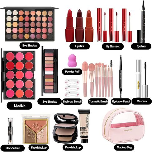 MISS ROSE M All In One Makeup Kit, Kit for Women Full Kit,Multipurpose Women's Sets,Beginners and Professionals Alike,Easy to Carry(Pink） in Saudi Arabia
