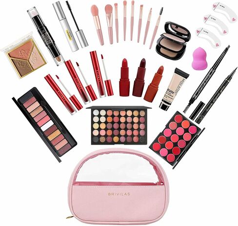 MISS ROSE M All In One Makeup Kit, Kit for Women Full Kit,Multipurpose Women's Sets,Beginners and Professionals Alike,Easy to Carry(Pink） in Saudi Arabia
