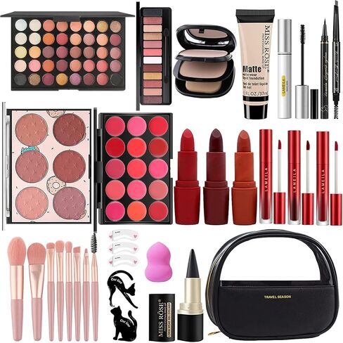 MISS ROSE M All In One Makeup Kit for Women Full Kit,Multipurpose Makeup Sets,Beginners and Professionals Alike,Easy to Carry (Black) in Saudi Arabia