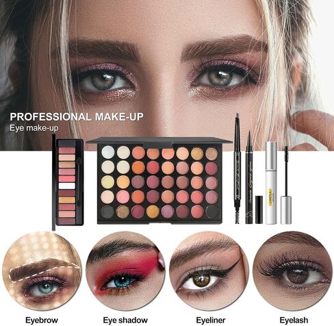 MISS ROSE M All In One Makeup Kit for Women Full Kit,Multipurpose Makeup Sets,Beginners and Professionals Alike,Easy to Carry (Black) in Saudi Arabia