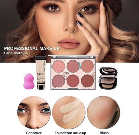 MISS ROSE M All In One Makeup Kit for Women Full Kit,Multipurpose Makeup Sets,Beginners and Professionals Alike,Easy to Carry (Black) in Saudi Arabia