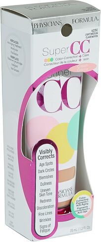 Physicians Formula Super CC+ Cream Color-Correction + Care Cream Full Coverage Foundation, Anti Aging Hydrating Serum, For Uneven Skin Tone, Dermatologist Approved, Light in Saudi Arabia