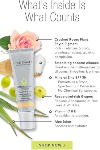 كريم جوس بيوتي STEM CELLULAR CC مع عامل حماية من الشمس SPF 30 - توهج دافئ | تغطية ذات مظهر طبيعي، حماية من الشمس، مقاومة علامات تقدم السن، تركيبة مثالية للبشرة مع عامل حماية من الشمس SPF 30 من الزنك - 1.7 أونصة سائلة in Kuwait