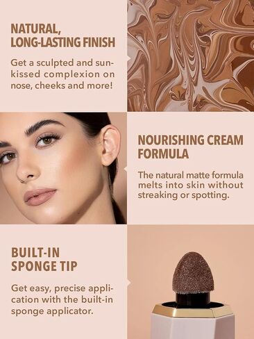 SHEGLAM Sun Sculpt Cool Toned Liquid Contour Stick Long Lasting Cream Bronzer Makeup - Camel Suede in Kuwait