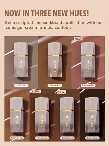 SHEGLAM Sun Sculpt Cool Toned Liquid Contour Stick Long Lasting Cream Bronzer Makeup - Camel Suede in Kuwait