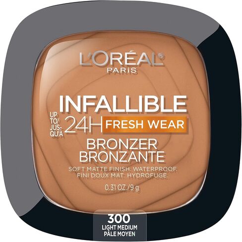 L'Oreal Paris Infallible Up to 24H Fresh Wear Soft Matte Longwear Bronzer. Waterproof, heatproof, Transfer, humidity and sweatproof, Deep Dark, 0.31 oz in Saudi Arabia