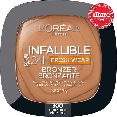 L'Oreal Paris Infallible Up to 24H Fresh Wear Soft Matte Longwear Bronzer. Waterproof, heatproof, Transfer, humidity and sweatproof, Deep Dark, 0.31 oz in Saudi Arabia