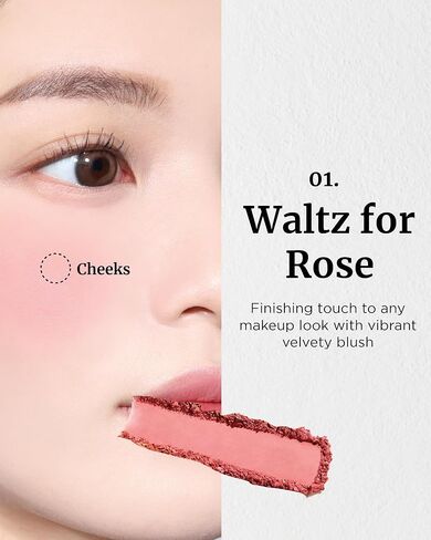 VDL Cheekstain Blusher (02 Bouncing Peach, 0.2oz) - Lightweight Pastel Blush for a Romantic Mood. Velvet Powder Formula, Seamless, Long-Lasting, Natural-Looking Glow | K-beauty in Saudi Arabia