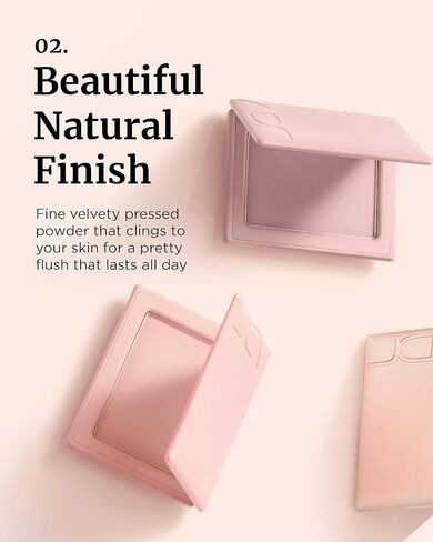 VDL Cheekstain Blusher (02 Bouncing Peach, 0.2oz) - Lightweight Pastel Blush for a Romantic Mood. Velvet Powder Formula, Seamless, Long-Lasting, Natural-Looking Glow | K-beauty in Saudi Arabia