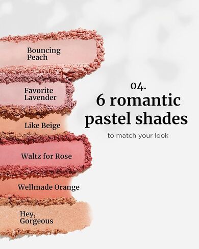 VDL Cheekstain Blusher (02 Bouncing Peach, 0.2oz) - Lightweight Pastel Blush for a Romantic Mood. Velvet Powder Formula, Seamless, Long-Lasting, Natural-Looking Glow | K-beauty in Saudi Arabia