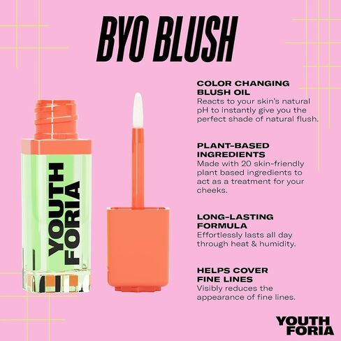 Youthforia BYO Blush, Tinted Blush Oil For Youthful Vibrancy, Blendable, Hydrating & Lightweight Formula, Vegan & Cruelty-Free, But Tonight in Kuwait