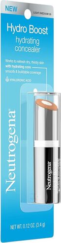 Neutrogena Hydro Boost Hydrating Concealer Stick for Dry Skin, Oil-Free, Lightweight, Non-Greasy and Non-Comedogenic Cover-Up Makeup with Hyaluronic Acid, 10/Fair, 0.12 Oz in Saudi Arabia