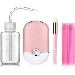 مجموعة لوازم وصلات الرموش من تيويال، بما في ذلك مجفف مروحة الرموش الصغير وفرشاة شامبو الرموش وزجاجة غسيل 150 مل و100 قطعة من الفرش الصغيرة in Kuwait