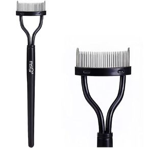 Eyelash Comb MSQ Eyelash Separator Mascara Applicator Eyelash Definer With Comb Cover Arc Designed Cosmetic Brushes Tool Black (1PCS)