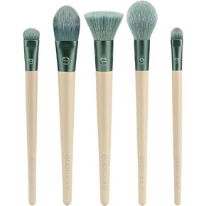 مجموعة فرش مكياج Start The Day بشكل جميل من EcoTools، لظلال العيون وكريم الأساس وأحمر الخدود وخافي العيوب، مع صينية تخزين، دبابيس فرشاة مكياج مناسبة للسفر، صديقة للبيئة، لم يتم الإساءة إلى الحيوانات لتصنيعها، مجموعة مكونة من 6 قطع in Kuwait