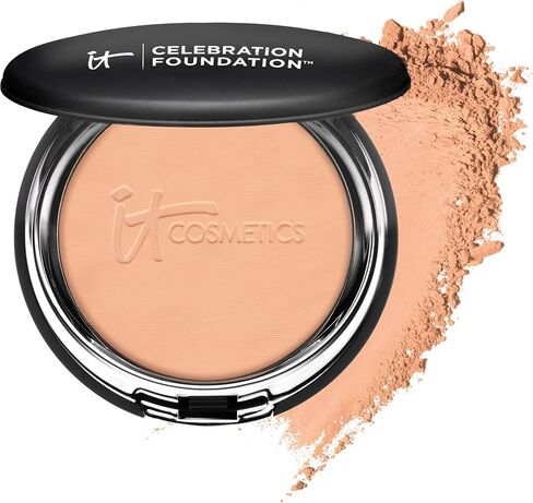 IT Cosmetics Celebration Foundation - Full-Coverage, Anti-Aging Powder Foundation - Blurs Pores, Wrinkles & Imperfections - With Hydrolyzed Collagen & Hyaluronic Acid - 0.3 oz in Saudi Arabia
