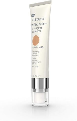 Neutrogena Healthy Skin Anti-Aging Perfector Tinted Facial Moisturizer and Retinol Treatment with Broad Spectrum SPF 20 Sunscreen with Titanium Dioxide, 10 Ivory to Fair, 1 fl. oz in Saudi Arabia