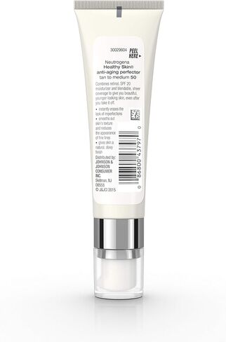 Neutrogena Healthy Skin Anti-Aging Perfector Tinted Facial Moisturizer and Retinol Treatment with Broad Spectrum SPF 20 Sunscreen with Titanium Dioxide, 10 Ivory to Fair, 1 fl. oz in Saudi Arabia