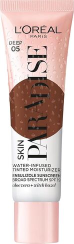 L’Oréal Paris Skin Paradise Water-infused Tinted Moisturizer with Broad Spectrum SPF 19 sunscreen lightweight, natural coverage up to 24h hydration for a fresh, glowing complexion, Deep 03, 1 fl oz in Saudi Arabia