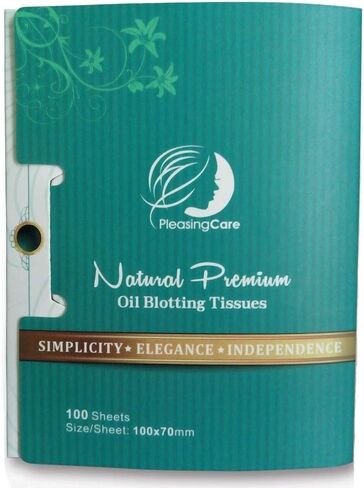 Natural Face Oil Blotting Paper - Bamboo Charcoal 100 Counts, Easy Dispensing Oil Absorbing Sheets, Premium Handy Facial Blotting Papers - Face Skin Care or Beauty Make Up Must Have in Saudi Arabia
