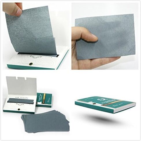 Natural Face Oil Blotting Paper - Bamboo Charcoal 100 Counts, Easy Dispensing Oil Absorbing Sheets, Premium Handy Facial Blotting Papers - Face Skin Care or Beauty Make Up Must Have in Saudi Arabia