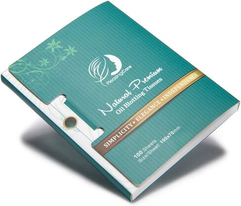 Natural Face Oil Blotting Paper - Bamboo Charcoal 100 Counts, Easy Dispensing Oil Absorbing Sheets, Premium Handy Facial Blotting Papers - Face Skin Care or Beauty Make Up Must Have in Saudi Arabia