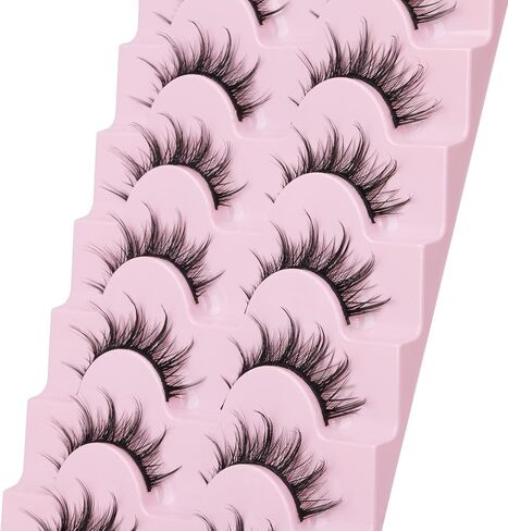 رموش مانغا ذات مظهر طبيعي رموش صناعية رموش أنمي مينك Wispy Fluffy Spiky 3D Volume Eyelashes Pack رموش كورية يابانية آسيوية كوسبلاي تبدو وكأنها مجموعة فردية 7 أزواج من EYDEVRO in Saudi Arabia
