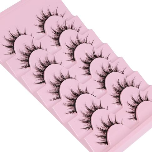 رموش مانغا ذات مظهر طبيعي رموش صناعية رموش أنمي مينك Wispy Fluffy Spiky 3D Volume Eyelashes Pack رموش كورية يابانية آسيوية كوسبلاي تبدو وكأنها مجموعة فردية 7 أزواج من EYDEVRO in Saudi Arabia