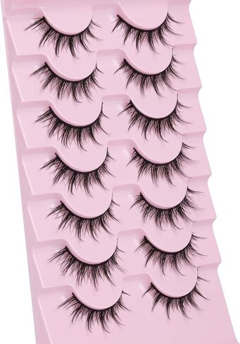 رموش مانغا ذات مظهر طبيعي رموش صناعية رموش أنمي مينك Wispy Fluffy Spiky 3D Volume Eyelashes Pack رموش كورية يابانية آسيوية كوسبلاي تبدو وكأنها مجموعة فردية 7 أزواج من EYDEVRO in Saudi Arabia