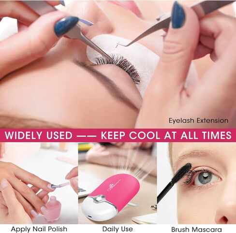 Lash Fan Eyelash Extension Supplies with USB Mini Portable Fans 3 Lash Shampoo Brush 50 Eyelash Mascara Brushes 1 Plastic Wash Bottle for Lash Extension（Black） in Saudi Arabia