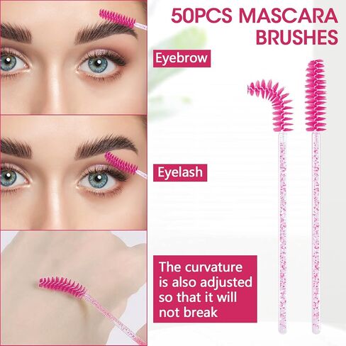 Lash Fan Eyelash Extension Supplies with USB Mini Portable Fans 3 Lash Shampoo Brush 50 Eyelash Mascara Brushes 1 Plastic Wash Bottle for Lash Extension（Black） in Saudi Arabia