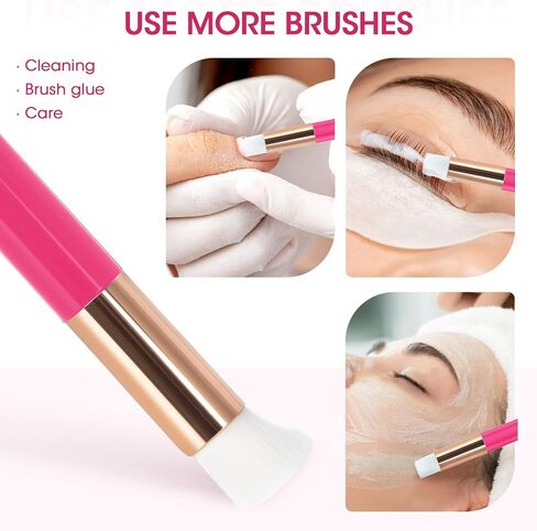 Lash Fan Eyelash Extension Supplies with USB Mini Portable Fans 3 Lash Shampoo Brush 50 Eyelash Mascara Brushes 1 Plastic Wash Bottle for Lash Extension（Black） in Saudi Arabia
