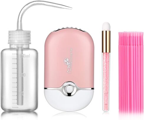 مجموعة لوازم وصلات الرموش من تيويال، بما في ذلك مجفف مروحة الرموش الصغير وفرشاة شامبو الرموش وزجاجة غسيل 150 مل و100 قطعة من الفرش الصغيرة in Kuwait