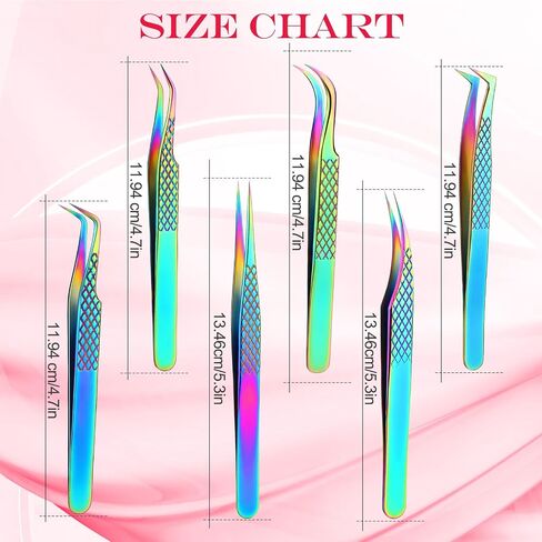 7 قطع من ملاقط الرموش لوصلات الرموش، ملاقط الرموش الدقيقة لوصلات الرموش الفردية من Lash Tech Cosmetology، مجموعات ملاقط لوصلات الرموش الكثيفة للمحترفين والمبتدئين in Kuwait
