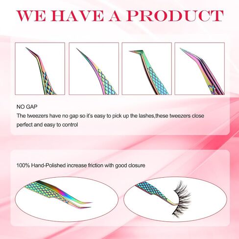 7 قطع من ملاقط الرموش لوصلات الرموش، ملاقط الرموش الدقيقة لوصلات الرموش الفردية من Lash Tech Cosmetology، مجموعات ملاقط لوصلات الرموش الكثيفة للمحترفين والمبتدئين in Kuwait