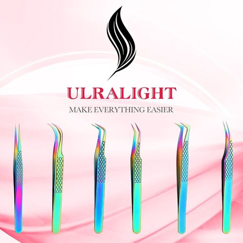 7 قطع من ملاقط الرموش لوصلات الرموش، ملاقط الرموش الدقيقة لوصلات الرموش الفردية من Lash Tech Cosmetology، مجموعات ملاقط لوصلات الرموش الكثيفة للمحترفين والمبتدئين in Kuwait