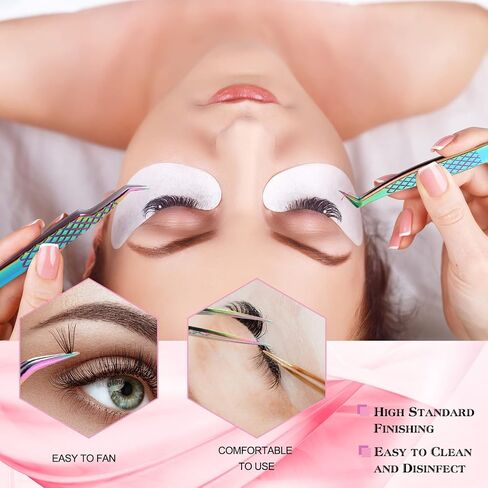 7 قطع من ملاقط الرموش لوصلات الرموش، ملاقط الرموش الدقيقة لوصلات الرموش الفردية من Lash Tech Cosmetology، مجموعات ملاقط لوصلات الرموش الكثيفة للمحترفين والمبتدئين in Kuwait