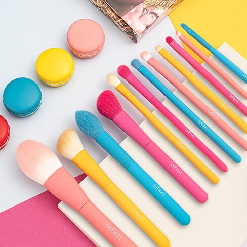 Makeup Brush Set, 15 Piece Quality Makeup Brushes, Premium Synthetic Make Up Brushes for Foundation Powder Blush Highlighter Concealer Makeup Brush Kit for Travel, Hot Pink in Saudi Arabia