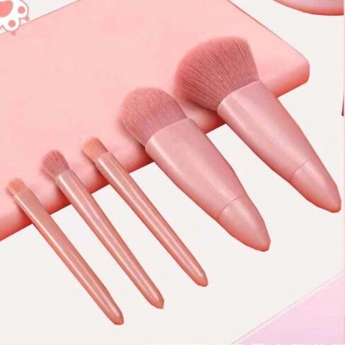 Easy-taken Travel Makeup Brush Set, COSHINE 5pcs Mini Complete Function Cosmetic Brushes Kit (5pcs with holder) in Kuwait