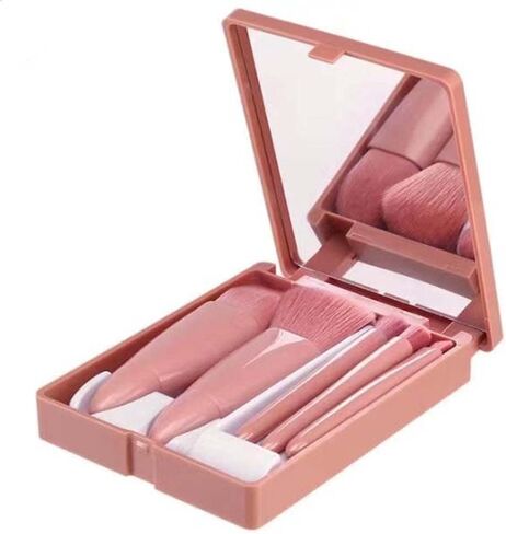 Easy-taken Travel Makeup Brush Set, COSHINE 5pcs Mini Complete Function Cosmetic Brushes Kit (5pcs with holder) in Kuwait