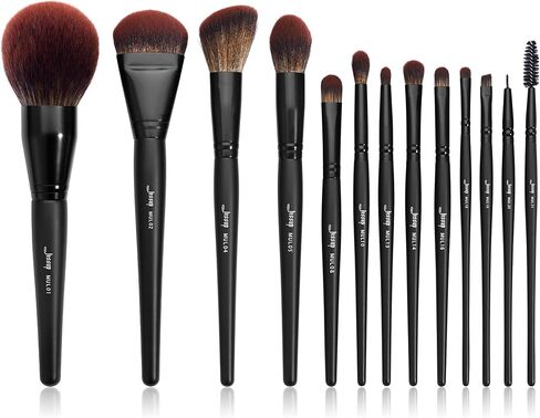 Jessup Makeup Brushes Set Premium Synthetic Powder Foundation Highlight Concealer Eyeshadow Blending Eyebrow Liner Spoolie Brush Set Black 21pcs T271 in Saudi Arabia