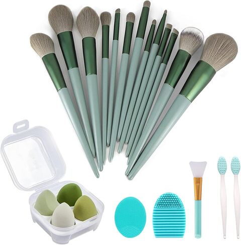 Koccido Makeup Brushes 22 Pcs Makeup Kit,Foundation Brush Eyeshadow Brush Make up Brushes Set (Green, 22 Piece Set Large) in Kuwait