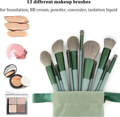 Koccido Makeup Brushes 22 Pcs Makeup Kit,Foundation Brush Eyeshadow Brush Make up Brushes Set (Green, 22 Piece Set Large) in Kuwait