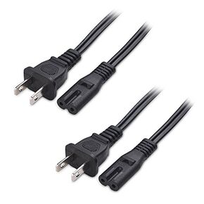 Cable Matters 2 Pack 2 Prong TV Power Cord, UL Listed AC Power Cord Compatible with Samsung LG Sony Insignia TCL Sharp Toshiba Hisense TV PS4 PS5, Non Polarized (NEMA 1-15P to IEC C7) in Saudi Arabia