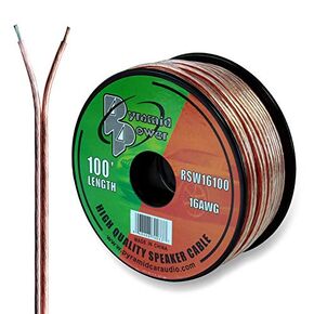 Pyramid 50ft 14 Gauge Speaker Wire-Copper Cable in Spool for Connecting Audio Stereo to Amplifier,Surround Sound System,TV Home Theater and Car Stereo-Pyramid RSW1450,BLACK in Kuwait