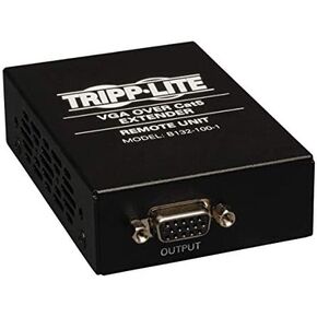 محول VGA رباعي منافذ من Tripp Lite مع وصلة صوت أكثر من Cat5/Cat6، جهاز إرسال على شكل صندوق مع طعام، 1920x1440 عند 60 هرتز، حتى 304.8 متر. (B132-004A-2)