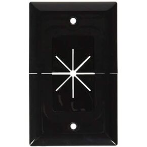 DATA COMM Electronics 45-0017-WH Split Style TV Outlet Covers Wall Plate w/ Flexible AV/HDMI Cable Pass-Through- Sturdy Wall Plate Cover For Electrical Outlets, Electrical 1-Gang, Standard Size, White in Saudi Arabia
