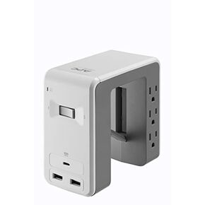 APC Desk Mount Power Station PE6U4, U-Shaped Surge Protector with USB Ports (4), Desk Clamp, 6 Outlet, 1080 Joules Black in Kuwait